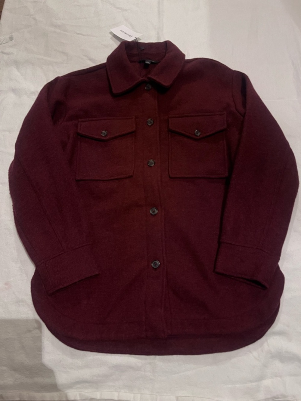 Banana Republic Women's Burgundy Button-Front Utility Shacket